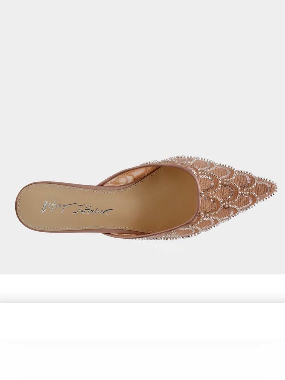 Betsey Johnson Blush Sequin Pointed-Toe Kitten Heels Size 11 - Picture 6 of 8
